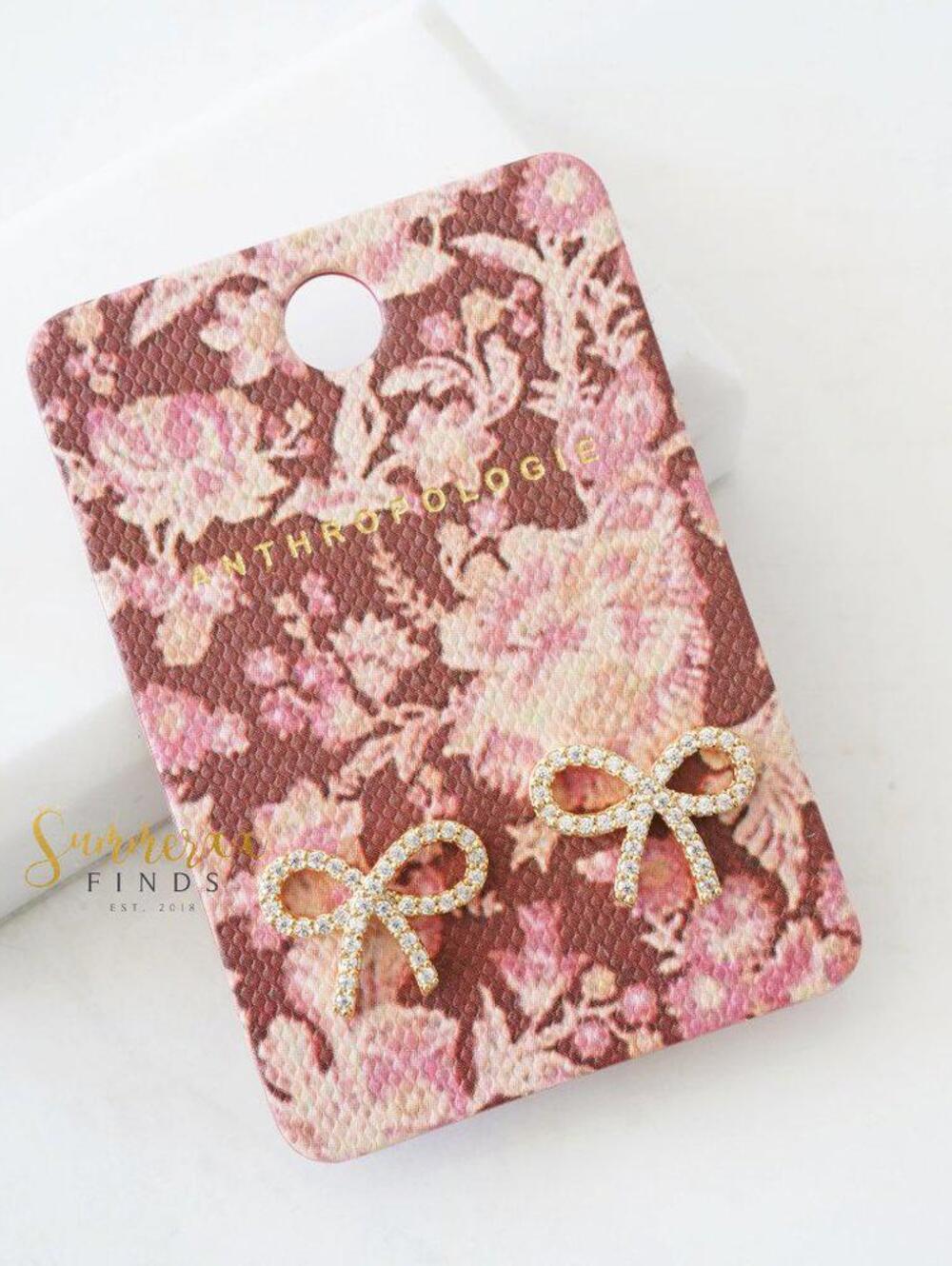 Anthropologie Ribbon Bow Post Earrings